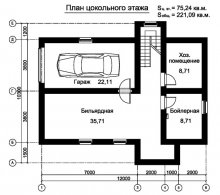Проект дома ПД-002 План цокольного этажа